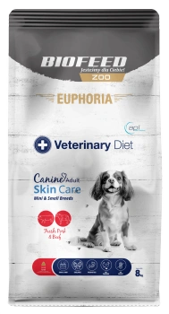 Karma dla psów EUPHORIA Veterinary Diet Canine SKIN CARE Wieprzowina & Wołowina (mini i małe rasy) 8 kg