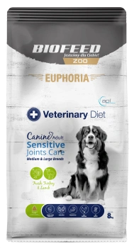 Karma dla psów EUPHORIA Veterinary Diet Canine SENSITIVE JOINTS CARE Indyk & Jagnięcina (średnie i duże rasy) 8 kg
