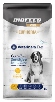 Karma dla psów EUPHORIA Veterinary Diet Canine SENSITIVE JOINTS CARE Indyk Monoprotein (średnie i duże rasy) 8 kg